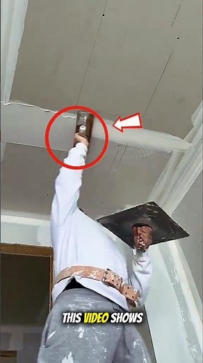 Pro Drywall Finishing Technique Using Trowel & Hawk | Satisfying Ceiling Plastering Skills