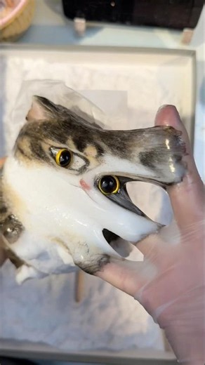 Every cat crafted by hand.#handmade #art #fyp #fluffy #diy