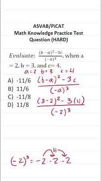 Evaluating Expressions: ASVAB/PiCAT Math Knowledge Practice Test Q #acetheasvab w/ #grammarhero