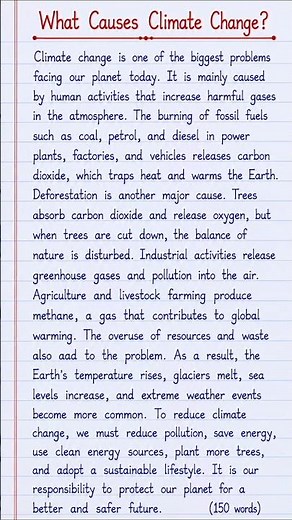 What Causes Climate Change? | 150 Words Essay in English