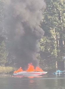 261K views · 750 reactions | BEAVER LAKE BOAT FIRE: At least 3 escape injury and serious flames earlier this evening on Beaver Lake in the Shaddox Hollow area north of Highway 12. CJ Sharpe tells me he was on the lake and heard a loud boom, so he boated over and discovered these flames. He said he could see at least 3 people who were on the boat safely on the shore. This is why many people saw heavy black smoke billowing up not far from Coppermine Lodge. | Doug Warner | Facebook