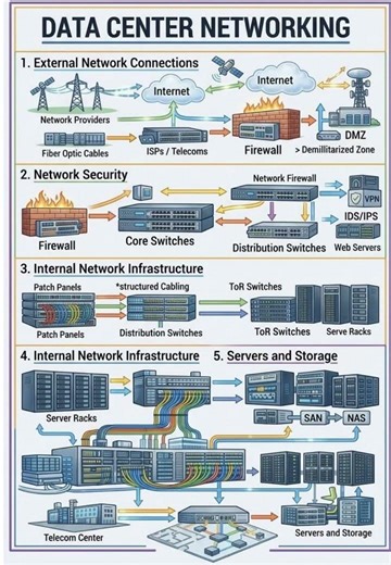 Data Center Networking Explained: Firewall, Core Switches, ToR, SAN & More