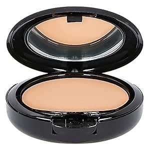 Make-Up Studio Amsterdam Make-Up Compact Mineral Face Powder Foundation - Velvety Soft & Matte Effect - Use Both Dry & Wet - With A Mirror & Sponge - Great For Traveling - Light Beige - 0.32 Oz