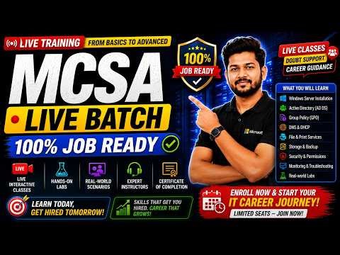 MCSA Live Batch 🔥 | Journey to Become a Server Administrator