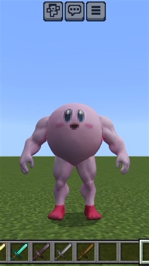 Kirby (buff) skin short #minecraft#short#topaddons1#minecraftshort #minecraftaddon#skinminecraft