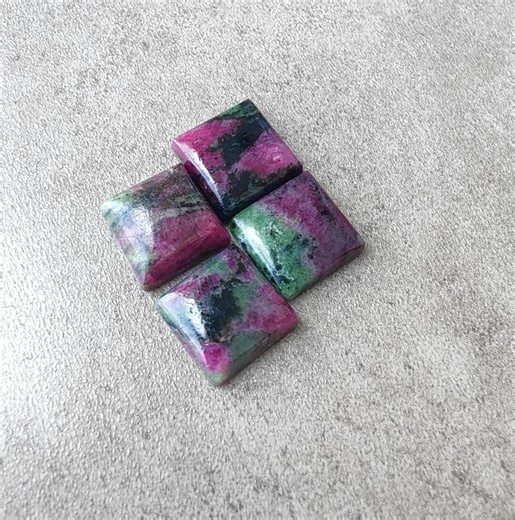 Natural Ruby Zoisite Cabochon: Square Shape Flat Back Calibrated Gemstones - Etsy Australia