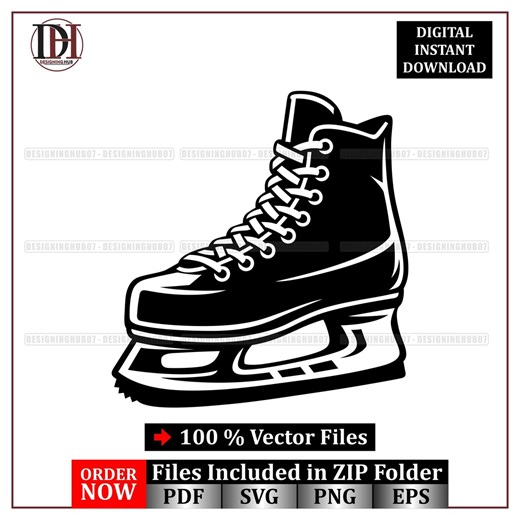 Ice Skate Vector Icon SVG : Hockey Winter Sports Illustration (digital Download) - Etsy