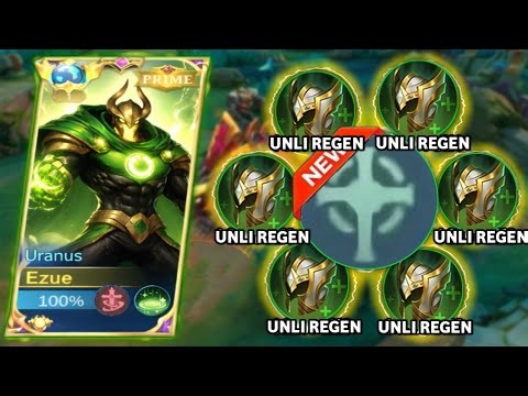WTF REGEN!! GLOBAL URANUS MAX HP UNLIMITED REGEN BUILD! 200% REGEN HACK?😱(CHEAT?) | MLBB