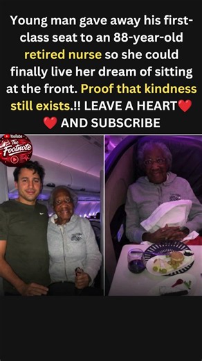Young Man Gave First Class Seat to 88 Year Old Nurse… Kindness Still Exists ❤️✈️😭#shorts #old
