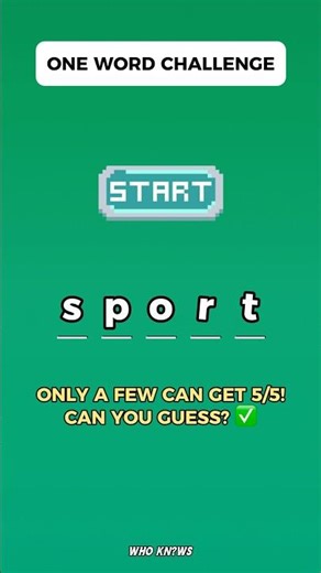 One Word Challenge Part 2 🧠🔥 Can You Guess All 5 Words?