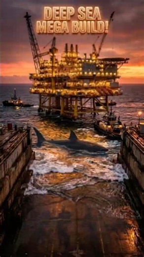 The Terrifying Scale of Deep Sea Rigs 😱⚓ #shorts #oilrig #ocean