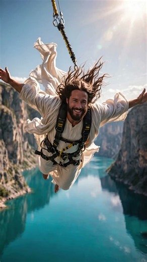 Even Jesus has to take a leap of faith sometimes. 😅🪂