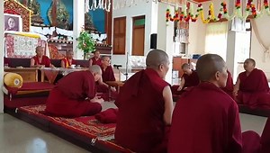 Tibetan Buddhist nuns debate as part of their Geshema examinations. The Geshema degree is the highest degree in their tradition and was only recently opened up to women. Known as the Geshe degree for monks, it is like a Ph.D. in Tibetan Buddhism. From August 1-12, 51 Tibetan Buddhist nuns are taking various levels of the Geshema exams. The nuns must take both written and oral exams in the form of traditional Tibetan Buddhist debate. The debates take place in front of the examiners, who ensure th