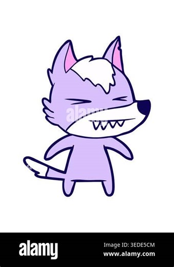 neon light effect animation of angry wolf cartoon Stock Video Footage - Alamy
