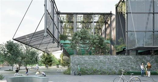 double-skin facade with solar panels and green walls reimagines shanghai power substation