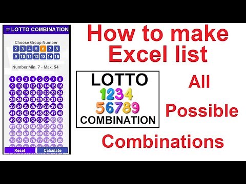 How to make Excel list all possible combinations