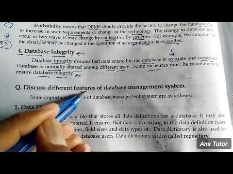Discuss Different Features of Database Management System | ics 12th Class Computer Science Chapter 1