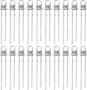 Othmro 40Pcs 3mm White LED Diode Light Clear Round Transparent 3-3.4V 20mA Super Bright Bulb Lamp Electronics Components Light Emitting Diodes 2pin Christmas Light Bulb
