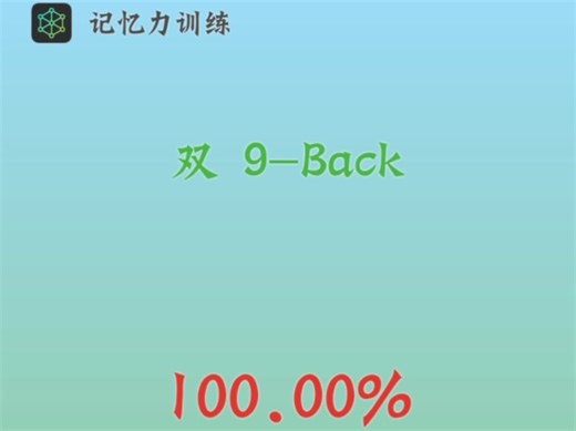 Dual N-Back，N=9满分实录，排行榜第一名。