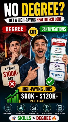 No Degree? Get a High-Paying HealthTech Job with Certifications! 💰 #healthtech #shorts