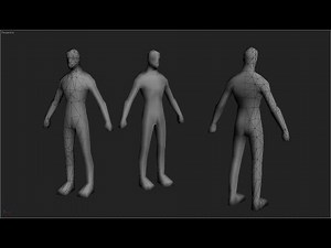 Low Poly PS1 Style Character Base Mesh – 668 Tris (Timelapse)