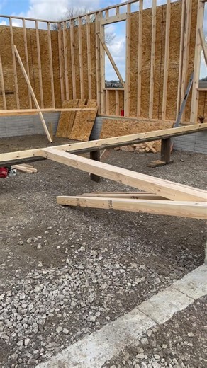 No flat spot, no problem! Building a platform to frame a wall #diy #garagebuild