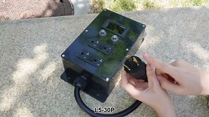 20A Portable Power Center with LCD Meter, Dual GFCI Outlets, 10AWG Cable, Generator Power Distribution Box for Camping, Job Site & Emergency Backup