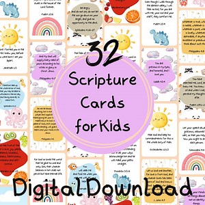 Memory Bible Verse Card Set for Kids, Printable Christian Scripture Cards, Children's Memorization Notecards Set, Biblical Prayer Cards - Etsy UK