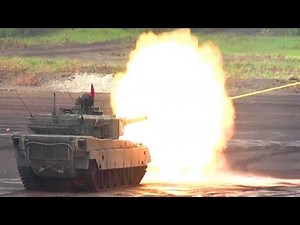 Japan's Mitsubishi Type 90 Main Battle Tank MBT Rheinmetall L44 120mm Gun Live-Fire Autoloader JGSDF