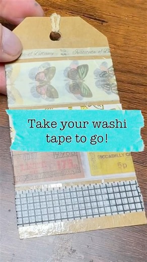 Make a washi tape card from scraps for junk journaling on the go