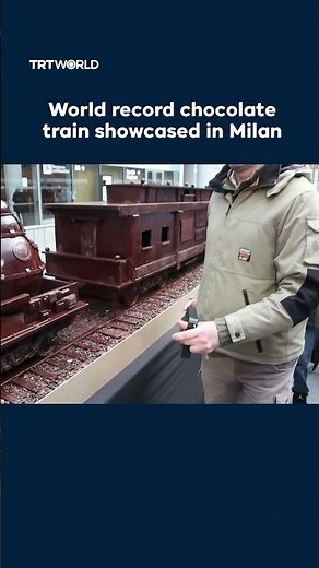 World record chocolate train showcased in Milan
