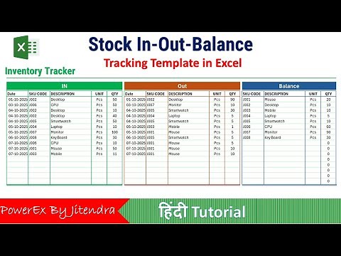 Stock In Out and Balance Template in Excel | Stock Management Template