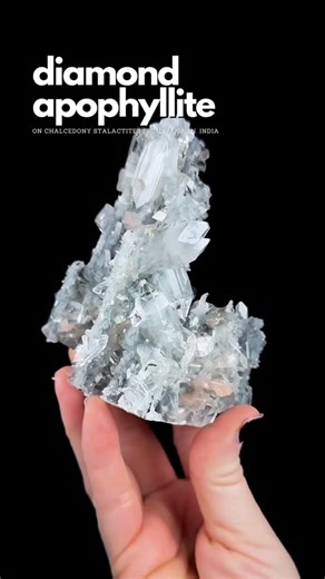 Mmmmm high quality Diamond Apophyllite will always have me in a choke hold. We have 3 Diamond lots on the table 👀 see you today at 4pm est! | Crystal Live Emporium