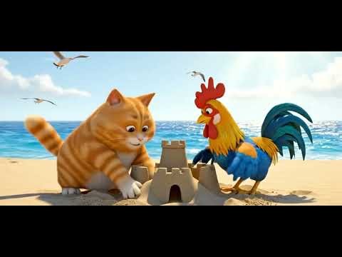 Hilarious Cat and Rooster Selfie at the Carnival 🎡 | Cute Animal Selfie Animation | Comedy Shorts