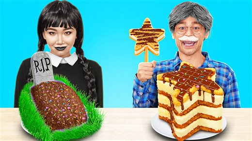 Wednesday VS Granny Food Battle! Choose Spooky Or Sweet Style?