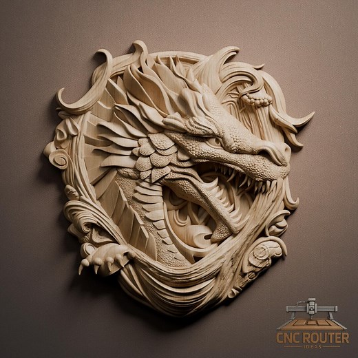 Dragon Head Fantasy Relief – 3D Wood Carving STL File for CNC Router (digital Download) - Etsy