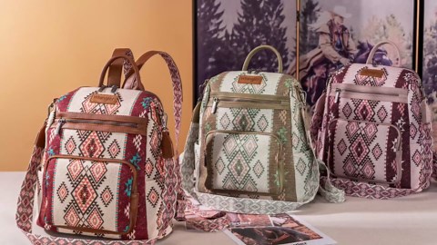 Montana West Wrangler Convertible Backpack Purse for Women Western Aztec Backpack Travel Bags WG213-9110BR