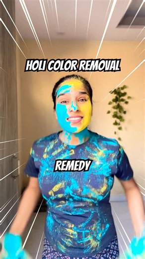 Holi color removal 🫟 hack #holicolorremoval #easyhacksforeasylife #removeholicolor