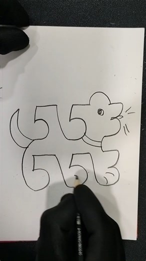 Easy dog 🐕 drawing | drawing with numbers #shorts #viralshorts #reels #drawing #howtodraw #easydraw