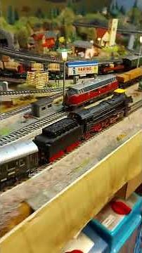 BR 01 class steam locomotive with passenger train. (103)