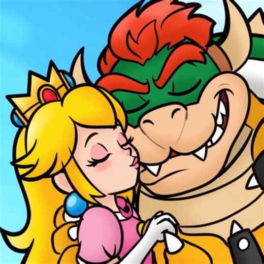 Princess Peach Kisses Bowser's Cheek