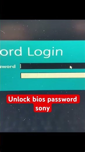 Unlock bios password sony
