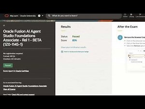 Passed My Oracle Fusion AI Agent Studio Foundations Associate Exam!