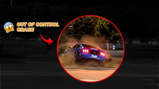 Mustang crash after losing control caught on camera