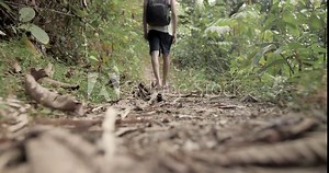 Walking along the footpath on a afternoon walk