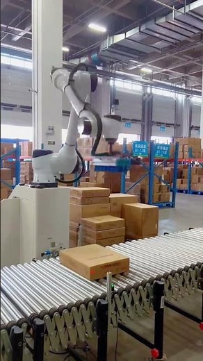 Palletizing Robot handling different cases for a production line. #palletizer #robot #palletizing