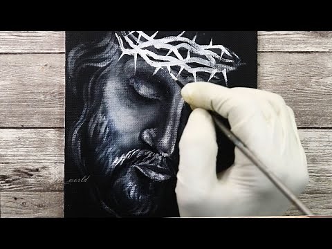 How to draw Jesus Christ | Easy Acrylic Painting Step By Step Tutorial For Beginners