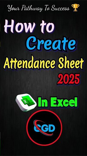 How to create attendance sheet in excel tips and tricks 2025 💯💫 #exceltips #tutorial #shortvideo