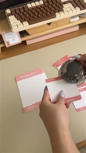 Making custom backing cards at home #stickershop #smallbusinesstips #asmrsounds