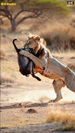 Fierce Lion Hunts a Gazelle with Incredible Skill – Unbelievable Scene!#funny #animals #nature